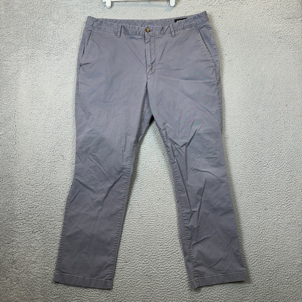 Bonobos Pants Men 38X30 Slim Chino Grey Stretch Casual Flat Front Stretch Pocket
